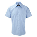 Front - Russell Mens Short Sleeve Herringbone Work Shirt