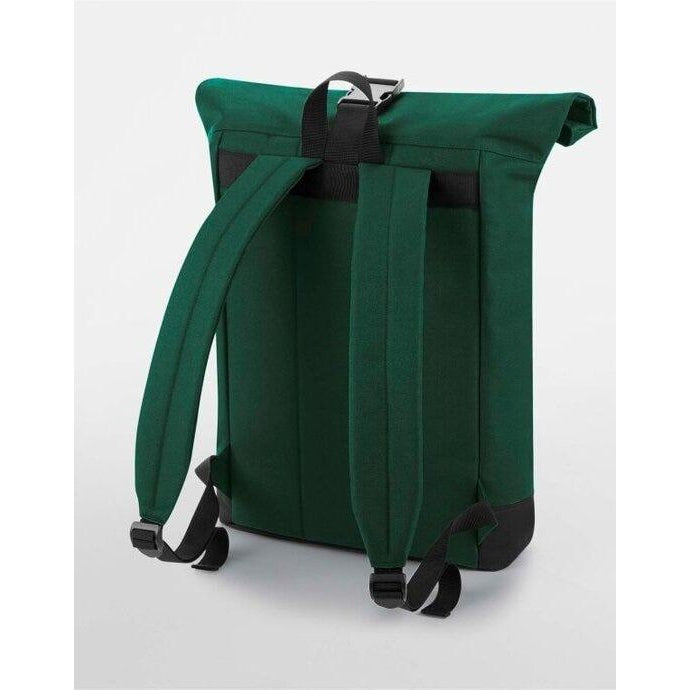 Bottle Green - Pack Shot - Bagbase Roll-Top Backpack - Rucksack - Bag (12 Litres)