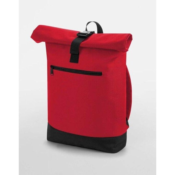 Classic Red - Back - Bagbase Roll-Top Backpack - Rucksack - Bag (12 Litres)