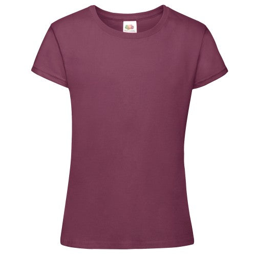 Front - Fruit Of The Loom Girls Sofspun Short Sleeve T-Shirt