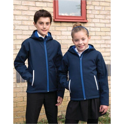 Neon Yellow - Front - Result Core Kids Unisex Junior Hooded Softshell Jacket