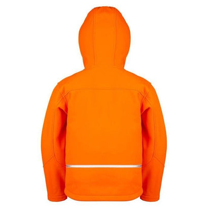Neon Orange - Side - Result Core Kids Unisex Junior Hooded Softshell Jacket