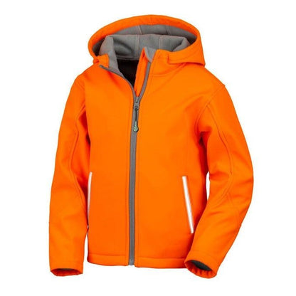 Neon Orange - Lifestyle - Result Core Kids Unisex Junior Hooded Softshell Jacket