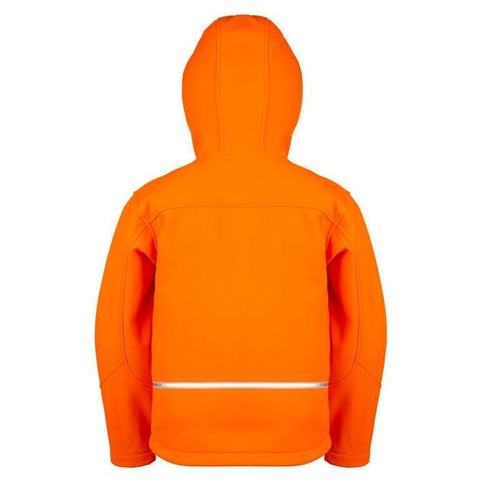 Neon Orange - Pack Shot - Result Core Kids Unisex Junior Hooded Softshell Jacket