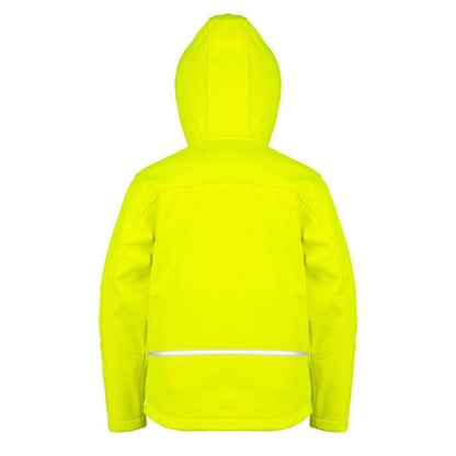 Neon Yellow - Pack Shot - Result Core Kids Unisex Junior Hooded Softshell Jacket