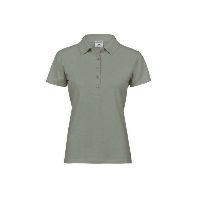Sage - Close up - Tee Jays Womens-Ladies Luxury Stretch Short Sleeve Polo Shirt