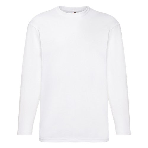 Front - Fruit Of The Loom Mens Valueweight Crew Neck Long Sleeve T-Shirt