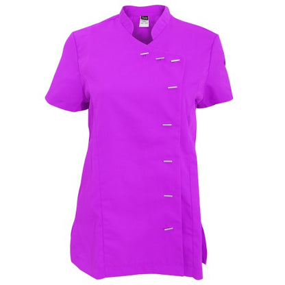 Front - Dennys Womens/Ladies Asymmetric Stud Fastening Beauty Tunic