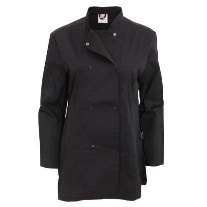 Front - Dennys Womens/Ladies Long Sleeve Fitted Chef Jacket