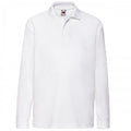 Front - Fruit Of The Loom Childrens Long Sleeve 65/35 Pique Polo / Childrens Polo Shirts
