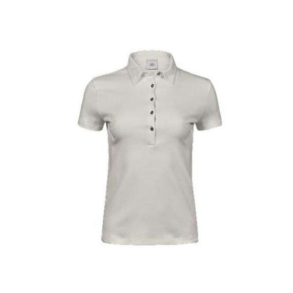 Cement - Back - Tee Jays Womens-Ladies Pima Short Sleeve Cotton Polo Shirt