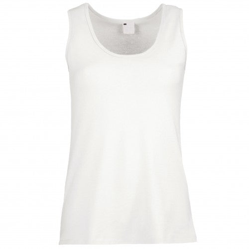 Front - Womens/Ladies Value Fitted Sleeveless Vest