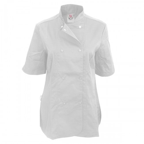 Front - Dennys Womens/Ladies Short Sleeve Fitted Chef Jacket (Pack of 2)