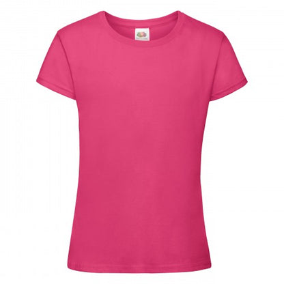 Front - Fruit Of The Loom Girls Sofspun Short Sleeve T-Shirt (Pack of 2)