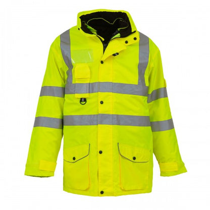 Front - Yoko Hi Vis Multi-Function Breathable & Waterproof 7-In-1 Jacket (Pack Of 2)