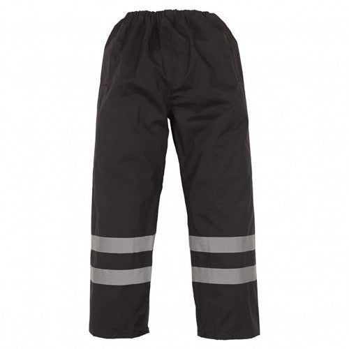 Front - Yoko Mens Hi-Vis Waterproof Contractor Over Trousers (Pack Of 2)