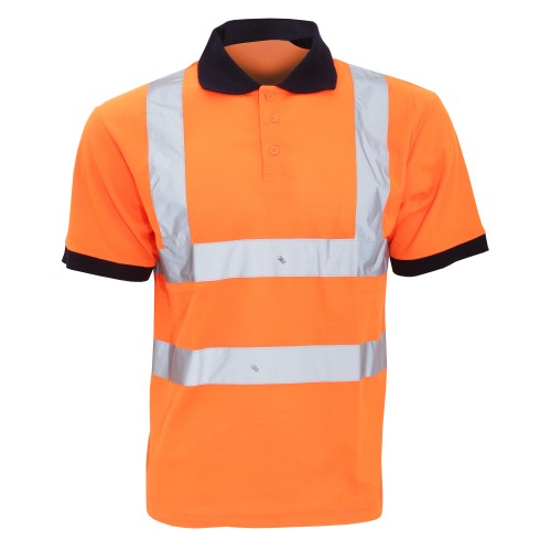 Front - Yoko Hi-Vis Short Sleeve Polo Shirt / Mens Workwear (Pack of 2)