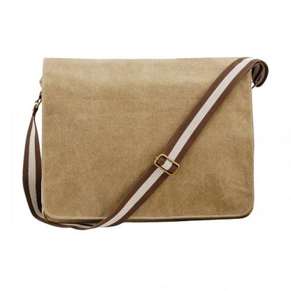 Front - Quadra Vintage Canvas Despatch Bag - 14 Litres (Pack of 2)