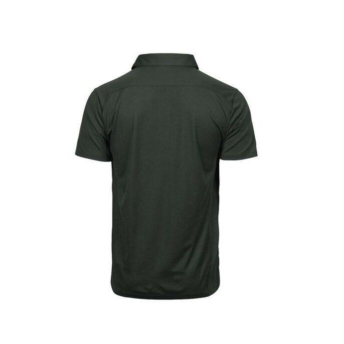 Dark Green - Close up - Tee Jays Mens Luxury Polo Shirt