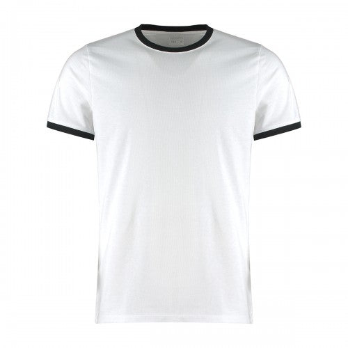 Front - Kustom Kit Mens Ringer T-Shirt