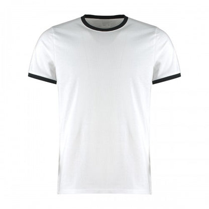 Front - Kustom Kit Mens Ringer T-Shirt
