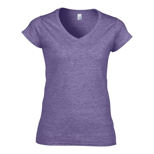 Front - Gildan Ladies Soft Style Short Sleeve V-Neck T-Shirt