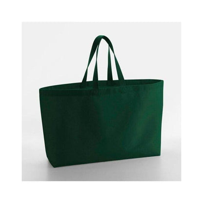 Bottle Green - Front - Westford Mill Canvas Oversized Tote Bag