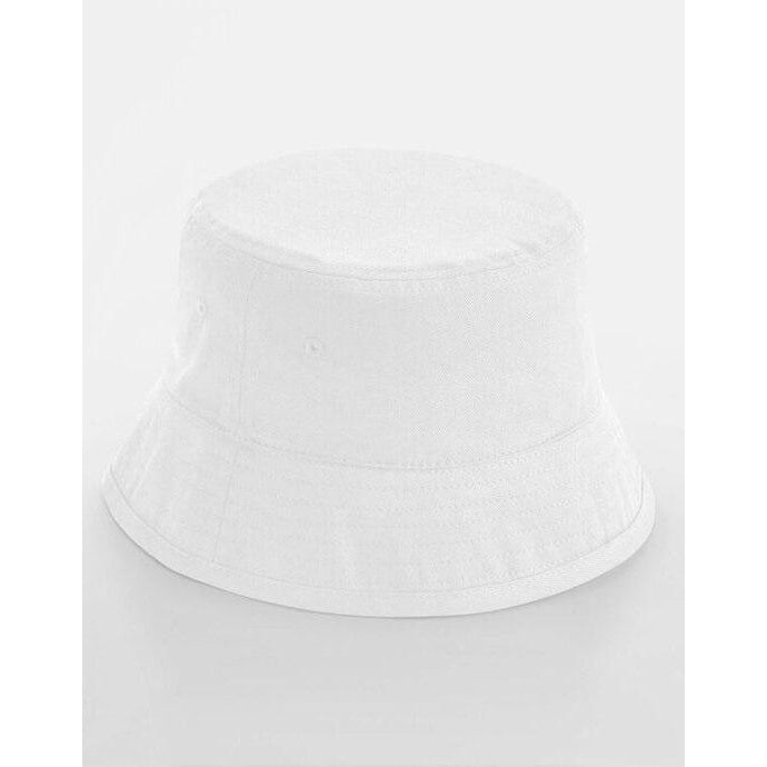 White - Side - Beechfield Unisex Adult Organic Cotton Bucket Hat