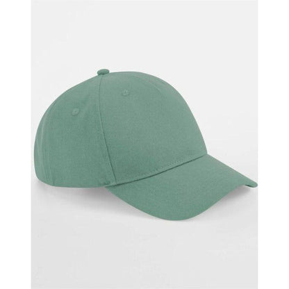 Dusty Green - Front - Beechfield Unisex Adult Organic Cotton 5 Panel Baseball Cap