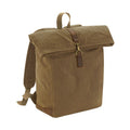 Olive Green - Front - Quadra Heritage Leather Accents Backpack