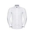 Front - Russell Collection Mens Herringbone Tailored Long-Sleeved Formal Shirt