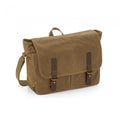 Olive Green - Front - Quadra Heritage Leather Accents Messenger Bag