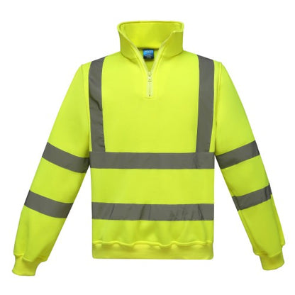 Front - Yoko Unisex Adult Hi-Vis Quarter Zip Sweatshirt