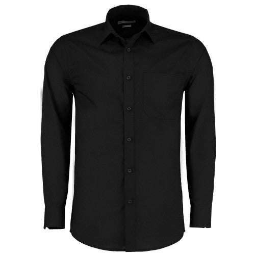 Front - Kustom Kit Mens Poplin Tailored Long-Sleeved Formal Shirt