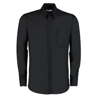 Front - Kustom Kit Mens Oxford Slim Long-Sleeved Shirt