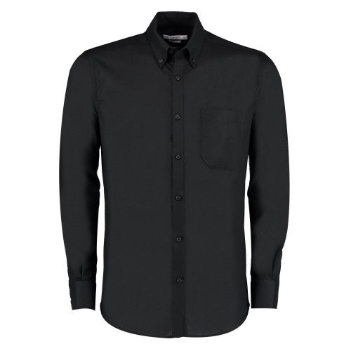 Front - Kustom Kit Mens Oxford Slim Long-Sleeved Shirt