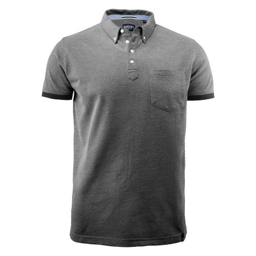 Front - James Harvest Mens Larkford Melange Polo Shirt