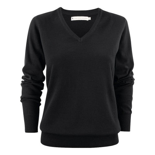 Front - James Harvest Womens/Ladies Ashland V Neck Sweatshirt