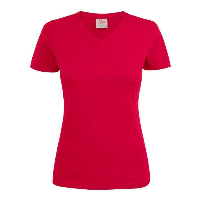Grey Melange - Front - Printer Womens-Ladies V Neck T-Shirt
