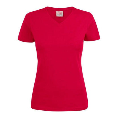Grey Melange - Front - Printer Womens-Ladies V Neck T-Shirt