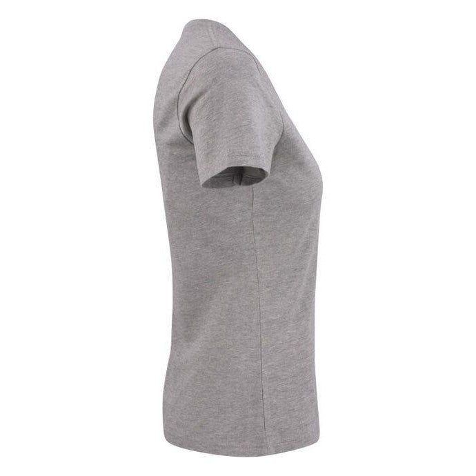 Grey Melange - Side - Printer Womens-Ladies V Neck T-Shirt
