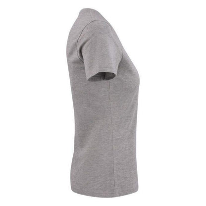 Grey Melange - Side - Printer Womens-Ladies V Neck T-Shirt