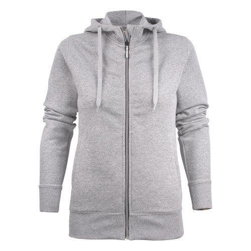 Front - Printer Womens/Ladies Overhead Melange Full Zip Hoodie