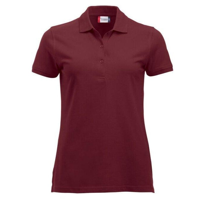 Burgundy - Front - Clique Womens-Ladies Classic Marion Short-Sleeved Polo Shirt