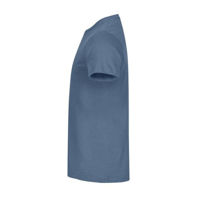 Steel Blue - Side - Clique Mens Melange T-Shirt