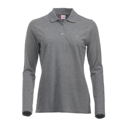 Front - Clique Womens/Ladies Classic Marion Melange Long-Sleeved Polo Shirt