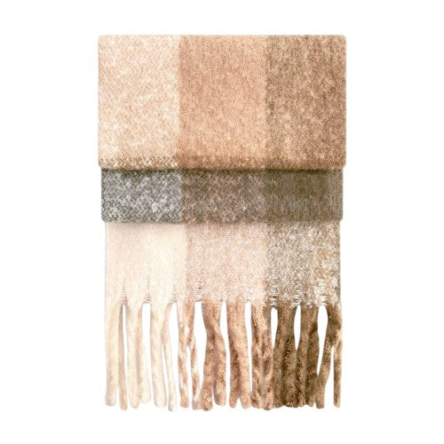 Front - Beechfield Unisex Adult Checked Fluffy Winter Scarf