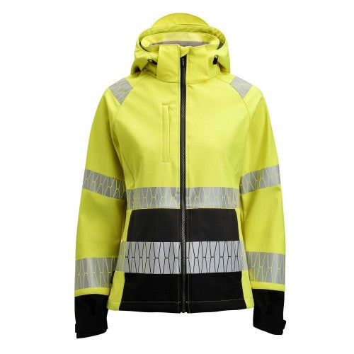 Front - Jobman Womens/Ladies High-Vis Soft Shell Jacket