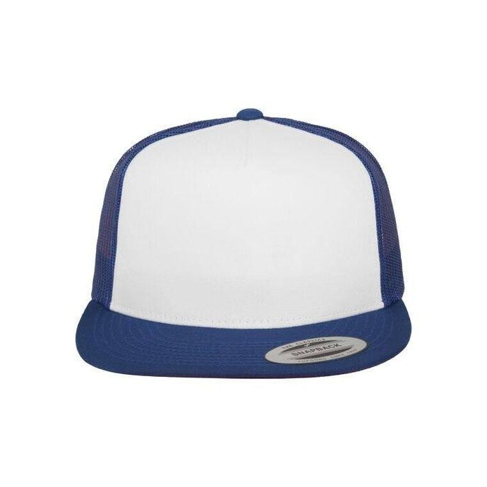 Royal Blue-White - Back - Flexfit Unisex Adult Classic Plain Trucker Cap