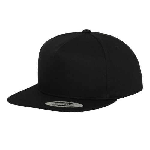 Front - Flexfit 5 Panel Cotton Twill Snapback Cap